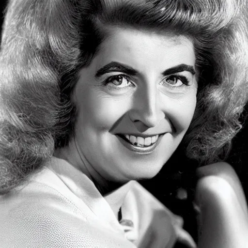 Prompt: photo of a person who looks like a mixture between donna douglas and margaret hamilton