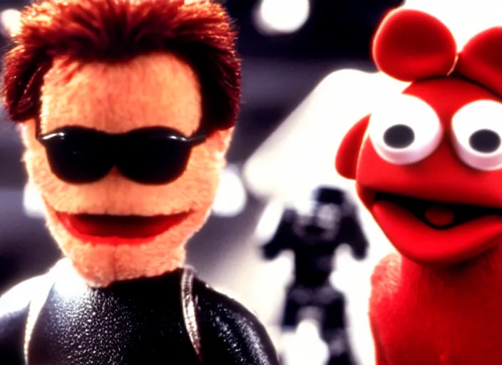 Image similar to t - 6 0 0 as a muppet, the terminator, film still, high quality, hd, 4 k