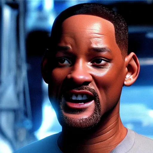 Prompt: a still of Will Smith starring as Peter Griffin in the movie the Terminator
