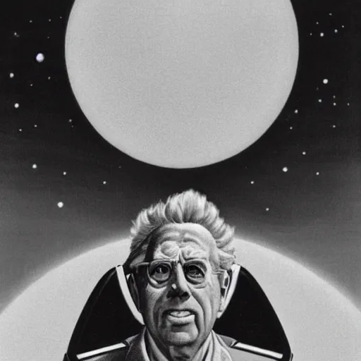 Image similar to a portrait of rick sanchez by chesley bonestell