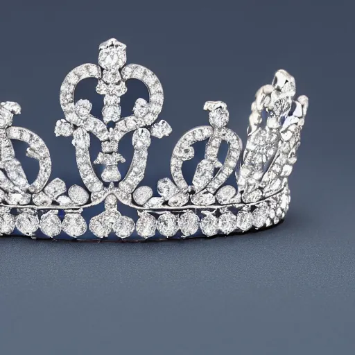 Image similar to a tiara from a jewels catalog, hi res, macro, pandora