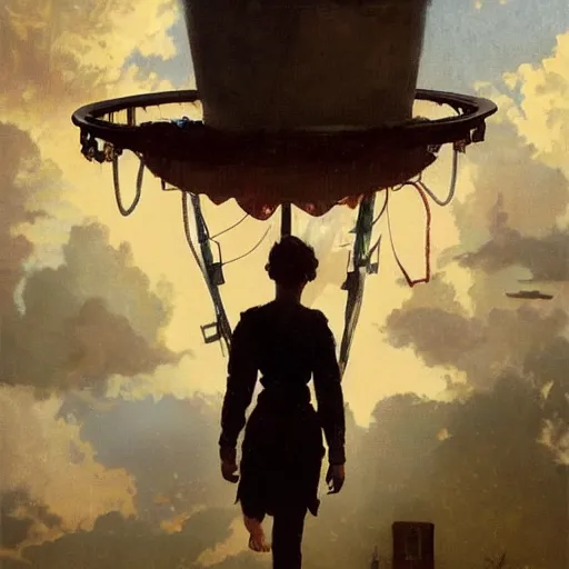 Prompt: a toilet flying in the sky, dramatic lighting, ceramic, photo realistic illustration by greg rutkowski, thomas kindkade, alphonse mucha, loish, norman rockwell.