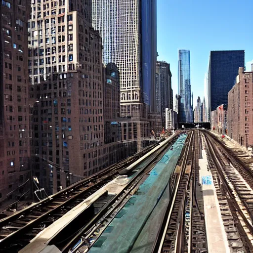 Image similar to view of New York from the Chicago Subway