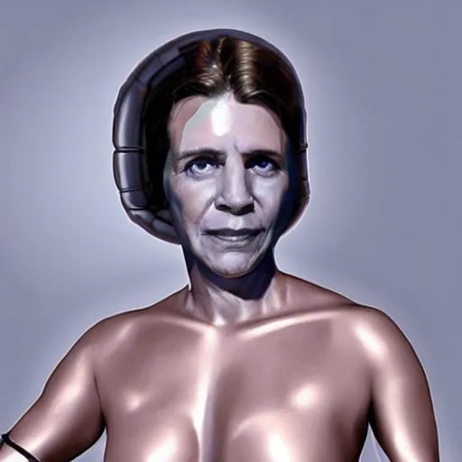 Prompt: Jordan Peterson as leia slave, photorealistic, portrait, metal bikini, 4k