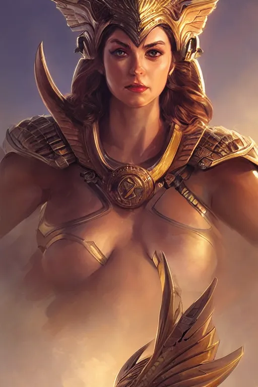 Image similar to amazon valkyrie athena, d & d, fantasy, portrait, highly detailed, headshot, digital painting, trending on artstation, concept art, sharp focus, illustration, art by artgerm and greg rutkowski and magali villeneuve