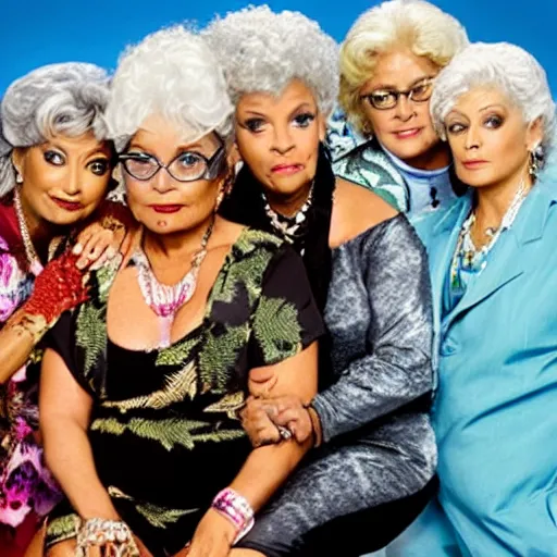 Image similar to worldstar TLC reality TV show about iguanas smoking ganja golden girls mashup