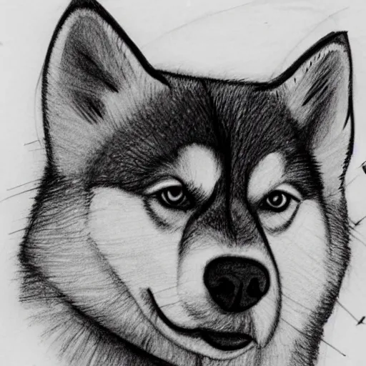 How to draw a husky dog tutorial
