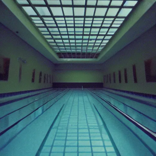 Image similar to Beautiful cameraphone 2005 soft liminal Photograph of an infinite hallway pool