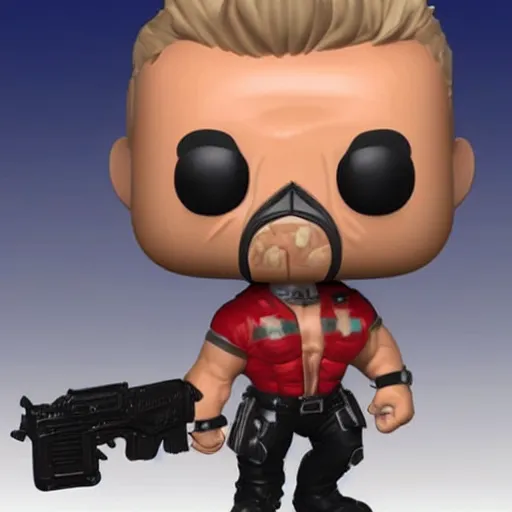 Image similar to duke nukem funko pop vinyl figure, photo realistic, highly detailed,