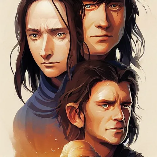 Image similar to face icon stylized minimalist the lord of the rings : the fellowship of the ring 2 0 0 1, loftis, cory behance hd by jesper ejsing, by rhads, makoto shinkai and lois van baarle, ilya kuvshinov, rossdraws global illumination