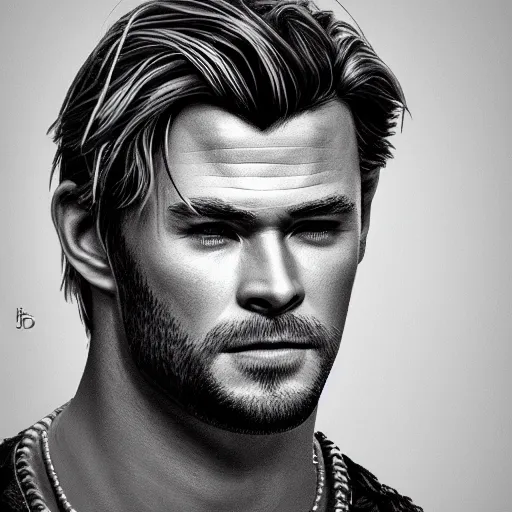 Image similar to chris hemsworth and lana del rey crossbreed, handsome, rendered in 3 d by xie boli, trending on artstation, 4 k, 8 k, photorealistic imagery, photorealistic details, intricate, highly detailed