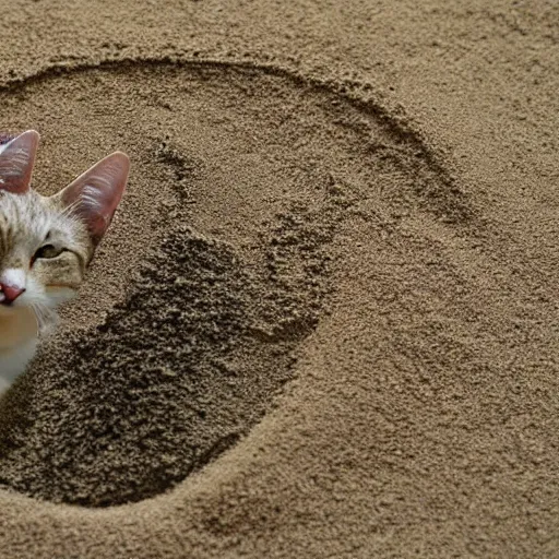 Prompt: a sand picture of a cat