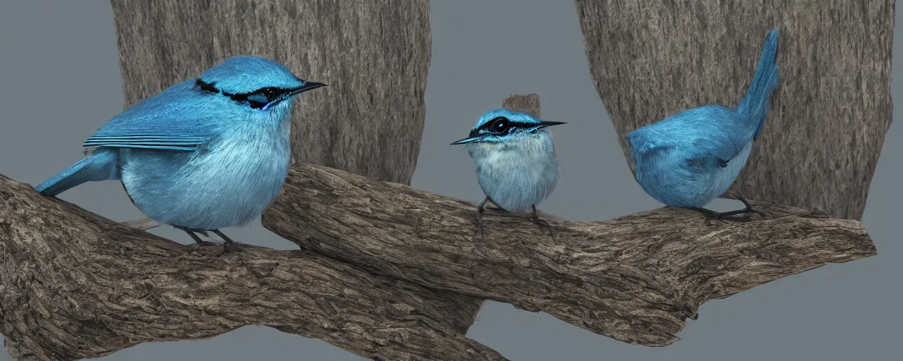 Prompt: blue wren, atmospheric, mist, epic, photorealistic, realistic, rule of thirds, extremely detailed, 4 k, 8 k, unreal engine 5 render, rim lighting, rtx, ray traced lighting, shot on 3 5 mm, film grain