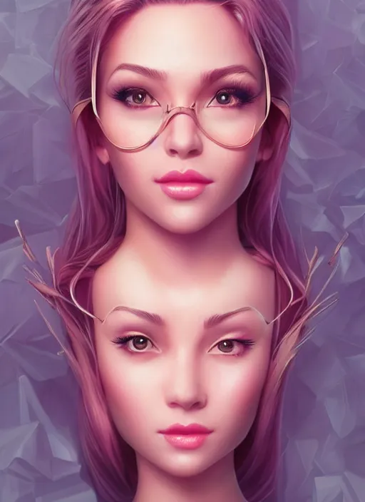 Image similar to beautiful, secretary woman, extremely detailed gorgeous face, looks realistic, hyper-detailed portrait, happy smile, vaporwave aesthetic, synthwave, magical, fantasy, ninchaku , artist Artgerm i and WLOP