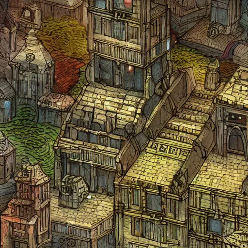 Image similar to planescape art style city wallpaper