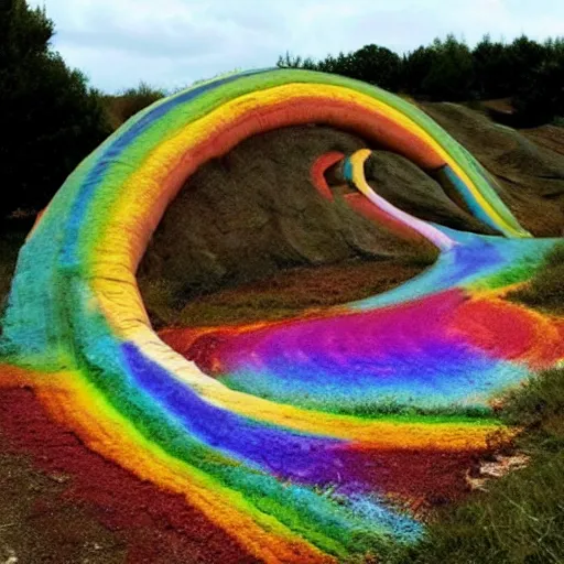 Prompt: rainbow worm tunnels in the earth, Surrealism