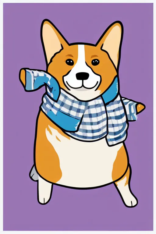 Prompt: Portrait of a corgi as a sumo wrestler, sticker, colorful, illustration, highly detailed, simple, smooth and clean vector curves, no jagged lines, vector art, smooth