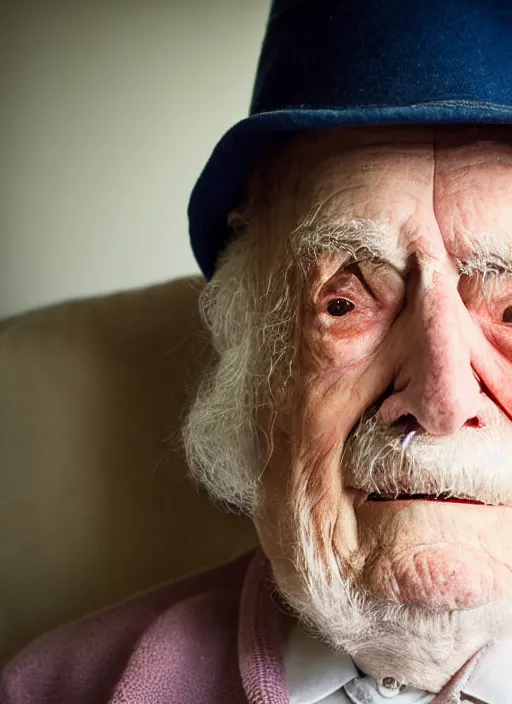 Image similar to DSLR photo portrait still of 93 year old age 93 Stanley Kubrick at age 93!!!, 85mm f1.8