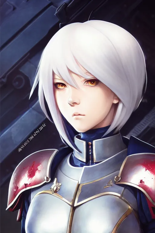 Prompt: portrait of Anime sister of battle, Warhammer 40000, cute-fine-face, white-short-hair pretty face, realistic shaded Perfect face, fine details. Anime. realistic shaded lighting by Ilya Kuvshinov katsuhiro otomo ghost-in-the-shell, magali villeneuve, artgerm, rutkowski, WLOP Jeremy Lipkin and Giuseppe Dangelico Pino and Michael Garmash and Rob Rey