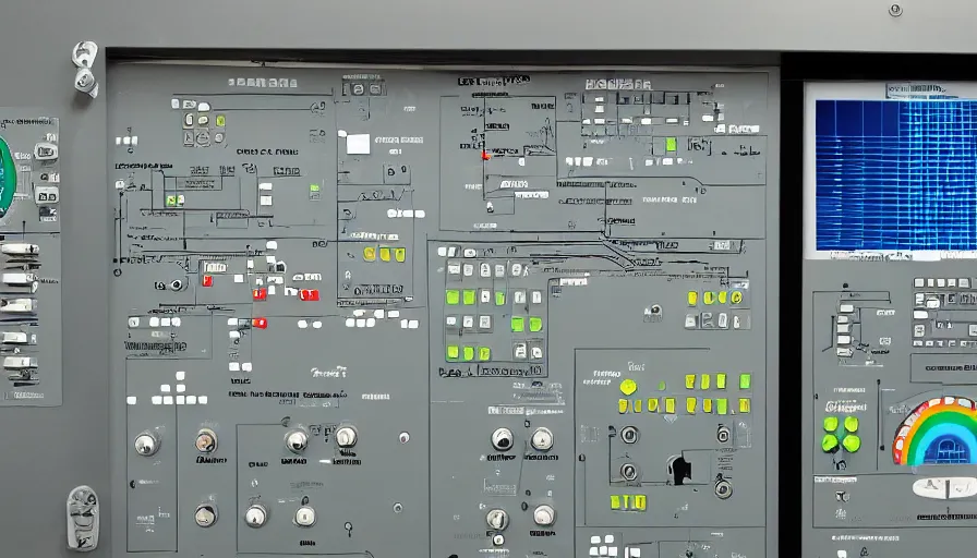 Prompt: nuclear power plant control panel