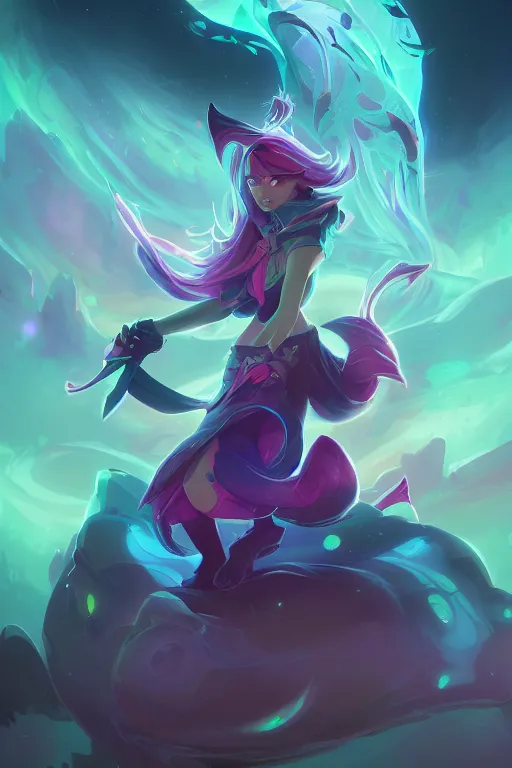 Prompt: lulu league of legends wild rift hero champions arcane magic digital painting bioluminance alena aenami artworks in 4 k design by lois van baarle by sung choi by john kirby artgerm style pascal blanche and magali villeneuve mage fighter assassin