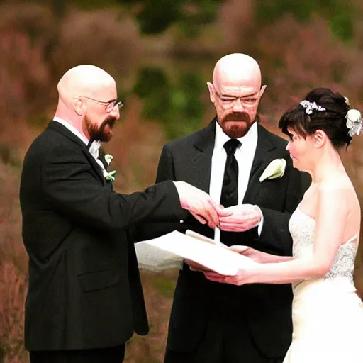 Prompt: walter white getting married to walter white
