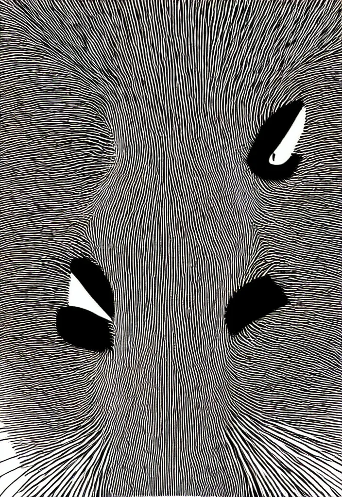 Image similar to extreme closeup of a single cats face, hyper minimalist geometric flat color solid spot color, 9 0 s graphic design art poster design in the style of die gestalten verlag