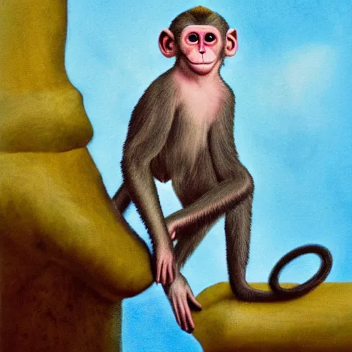 Prompt: a surrealist monkey