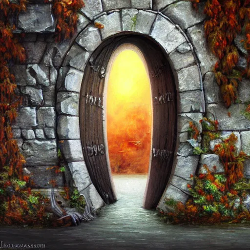 Image similar to realistic painting of a portal highly detailed trending on art station