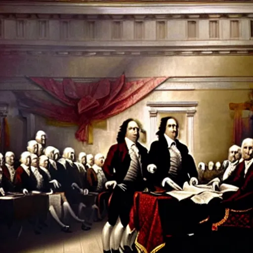 Image similar to Nick Cage signing the declaration of independence, 4k photograph