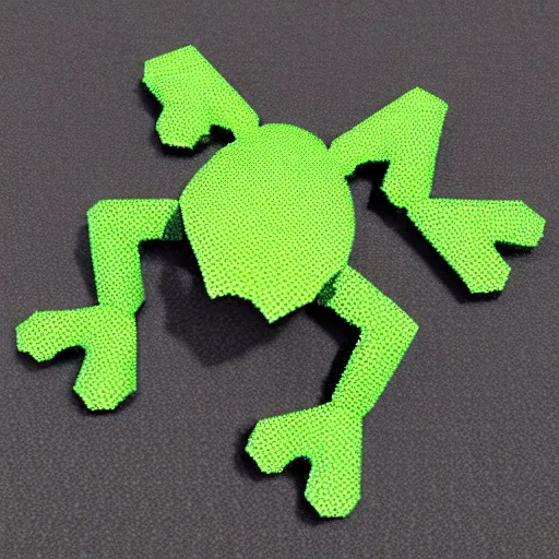 Image similar to a frog made out of hexagons