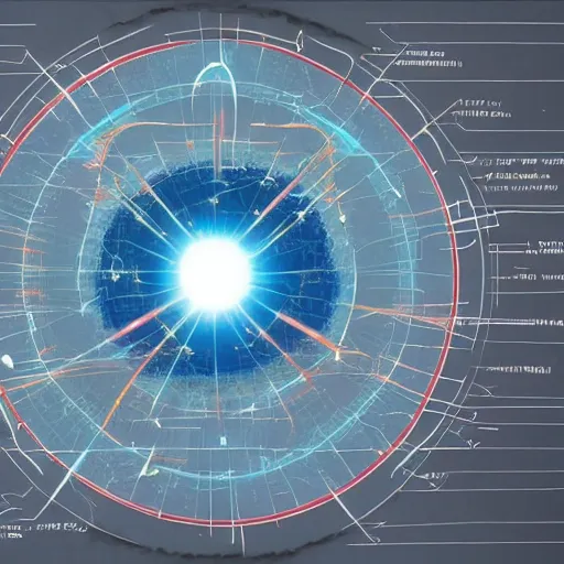 Image similar to a blueprint of a superweapon that can destroy the universe