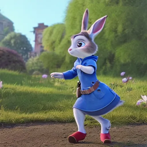 Prompt: film still, young actress, live-action adaptation, Judy Hopps