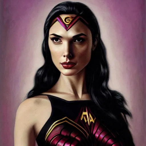 Image similar to illustration of the beauty gal gadot, done by mark ryden