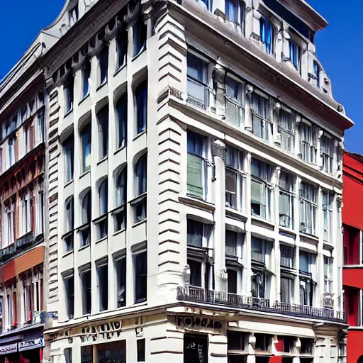Prompt: soho building, designed by visionary french neoclassical architect etienne - louis boullee