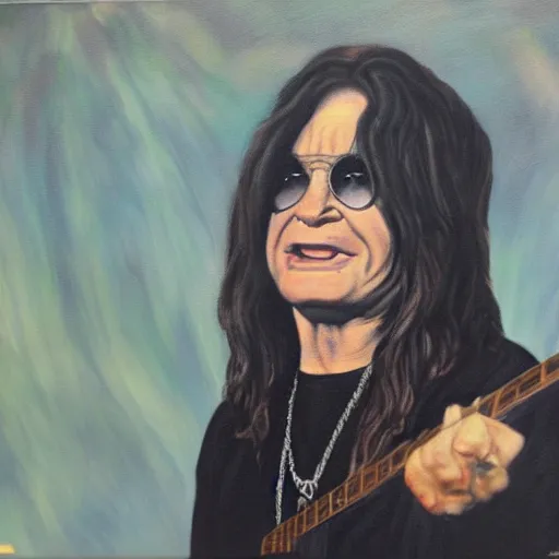 Image similar to ozzy osbourne esspresionalist painting