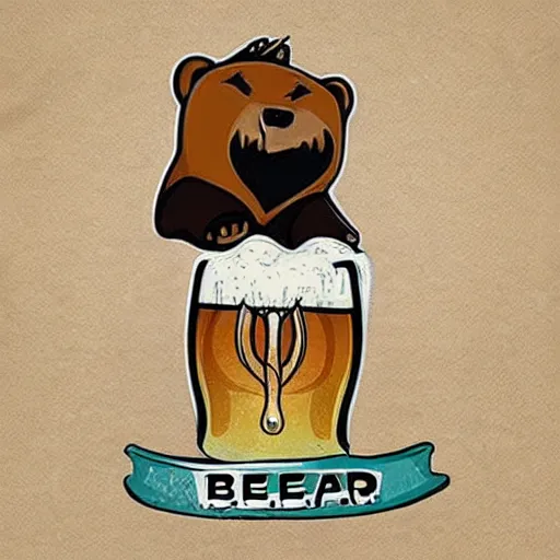 Image similar to a bored bare bearded beer bear