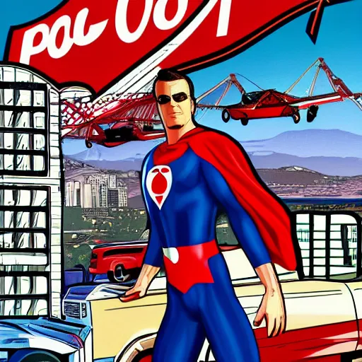 Prompt: Pepsi-man in GTA V, cover art, no text