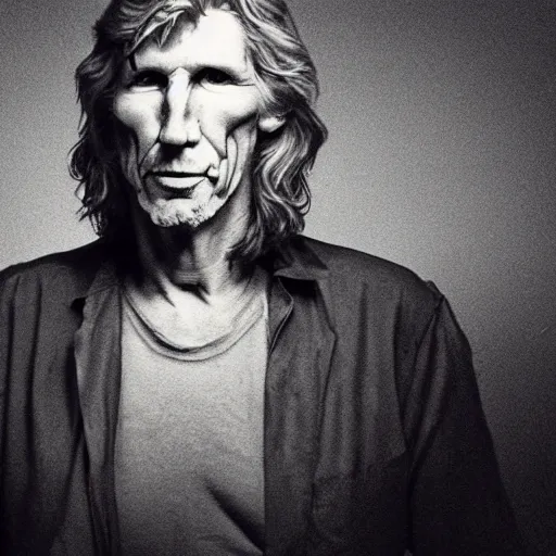 Prompt: Roger Waters from Pink Floyd haunts you in the backroom, creepy, horror, Realistic, Very creepy, Creepypasta, 8K, Realistic, Dynamic Lighting,