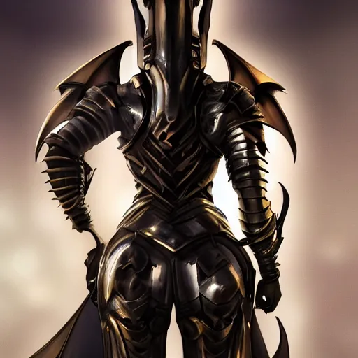 Image similar to stunning cinematic elegant back end shot of a beautiful female knight, but as an anthropomorphic female dragon, well designed highly detailed cute female dragon head with slick eyes, looking back at the camera, well armored, sharp claws, HD octane render, fantasy, furry art, Artstation, Deviantart, Furaffinity