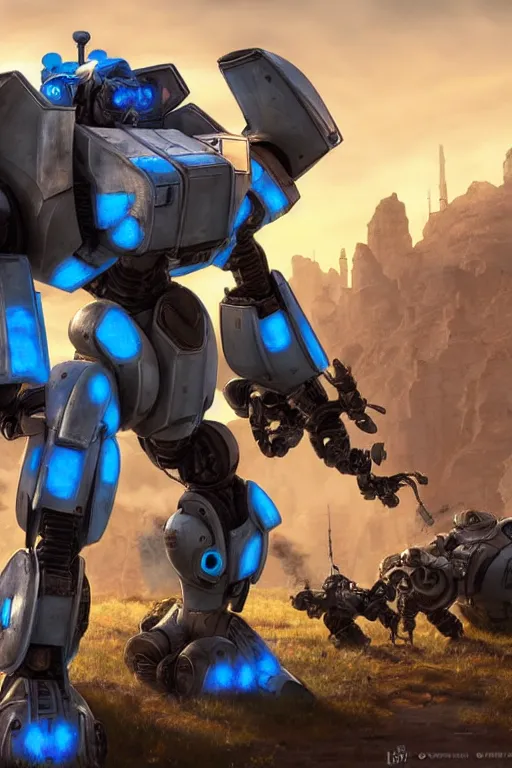 Image similar to mechwarrior 5 : mercenaries mech megaman transformer robot boss tank engine game octane render, 4 k, hd 2 0 2 2 3 d cgi rtx hdr style chrome reflexion glow fanart, global illumination ray tracing hdr fanart arstation by ian pesty by jesper ejsing pixar and disney unreal zbrush central hardmesh