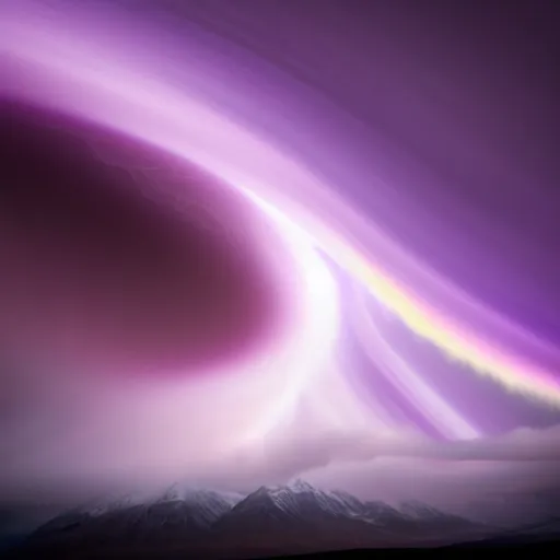 Image similar to amazing photo of a purple tornado in the sky by marc adamus, beautiful dramatic lighting