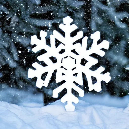 Image similar to snowflake in front of pinetree forrest