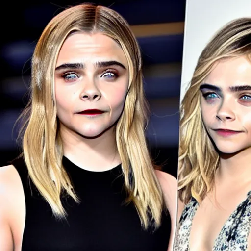 Image similar to Chloë Grace Moretz with Cara Delevingne's eyebrows