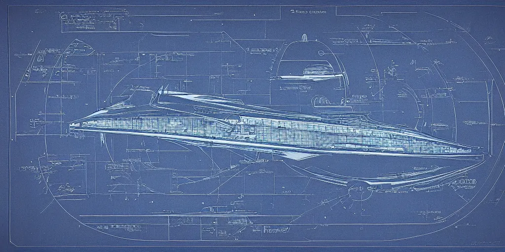 Prompt: a blueprint of a alien ship the universe