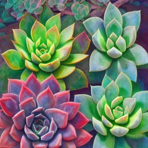 Prompt: a beautiful panting of a succulent plants make from ethiopian opal, colorful, by edmund dulac and bob eggleton on artstation