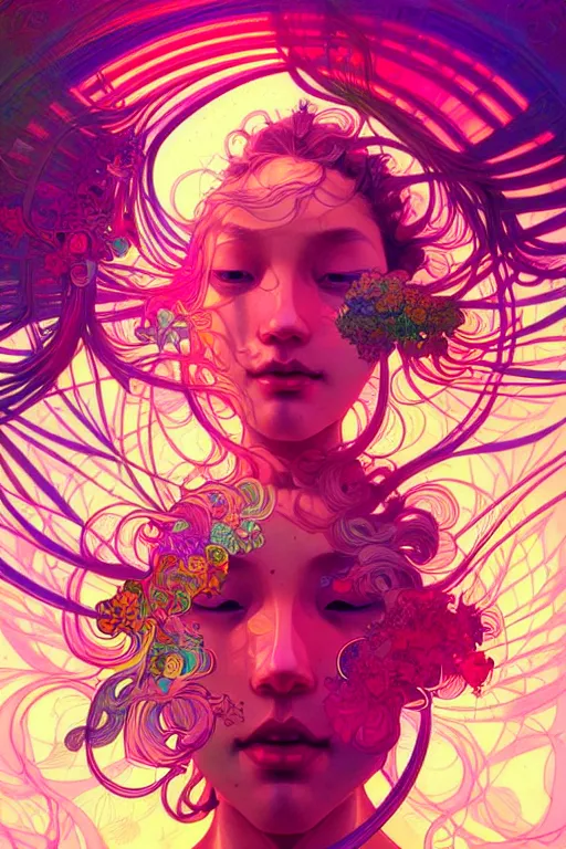 Image similar to psychedelic trip, highly detailed, digital painting, artstation, sharp focus, illustration, art by tan zi and ayanamikodon and alphonse mucha and wlop