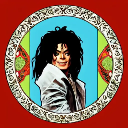 Image similar to Michael Jackson in the style of Alphonse Mucha