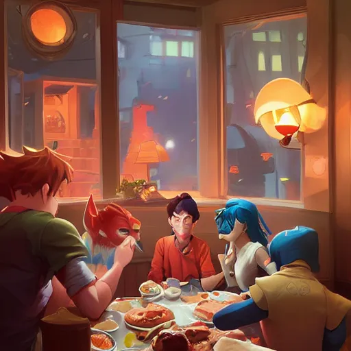 Image similar to hero world breakfast at tiffany's, behance hd by jesper ejsing, by rhads, makoto shinkai and lois van baarle, ilya kuvshinov, rossdraws global illumination