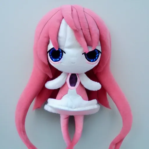 Image similar to cute fumo plush, anime girl, a squid spider octopus jellyfish girl